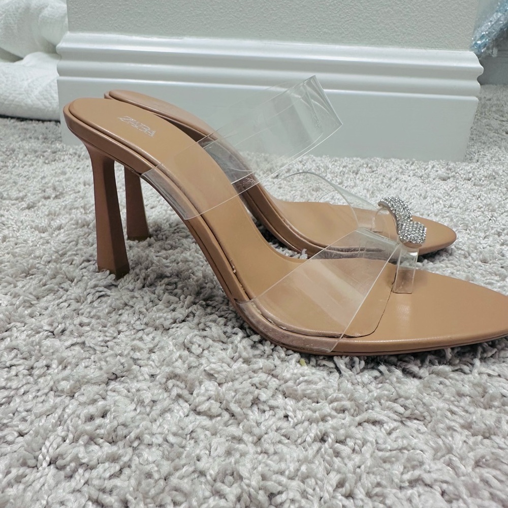 Zara Women's Nude and Silver Heels - Picture 3 of 3